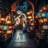 callejuelas en Marruecos con souvenirs de luces